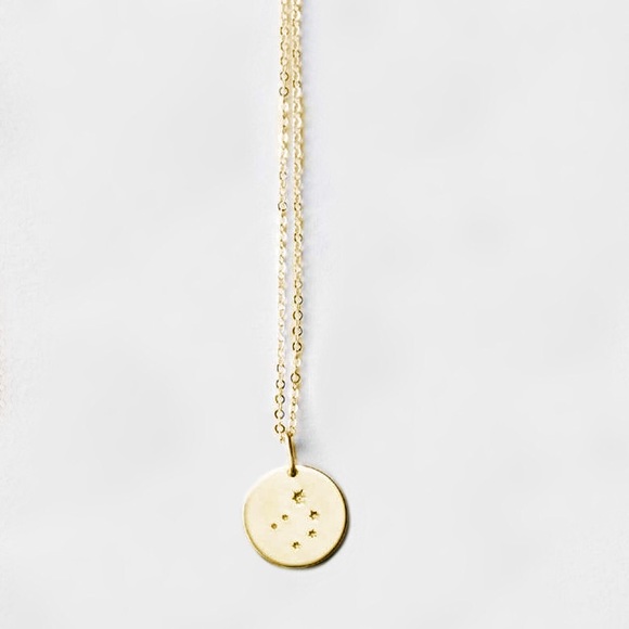 Libra Constellation Astrology Dainty Star/Galaxy Engraved Pendant Birth Necklace - Picture 4 of 16